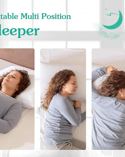 Three Geese White Goose Feather Bed Pillows Queen Size Set of 1- Soft 600 Thread Count 100% Cotton, Medium Firm,Soft Support Surround Fill Polyester (Queen Size:Pack of 1) - LeafyLoom
