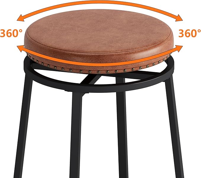 NicBex Modern Dining Table Counter Height Dining Table Set 3-Drawer Long Dining Table Set, Bar Kitchen Table Set with Circular Pu Stools for Dining Room, Living Room, Easy Assemble, Brown - LeafyLoom