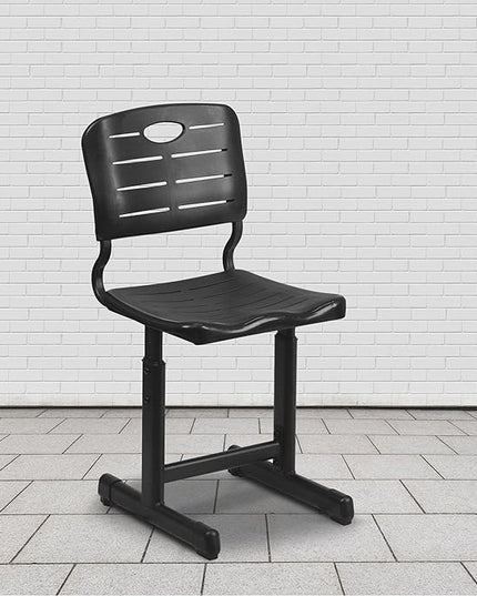 Flash Furniture Adjustable Height Black Student Chair with Black Pedestal Frame - LeafyLoom