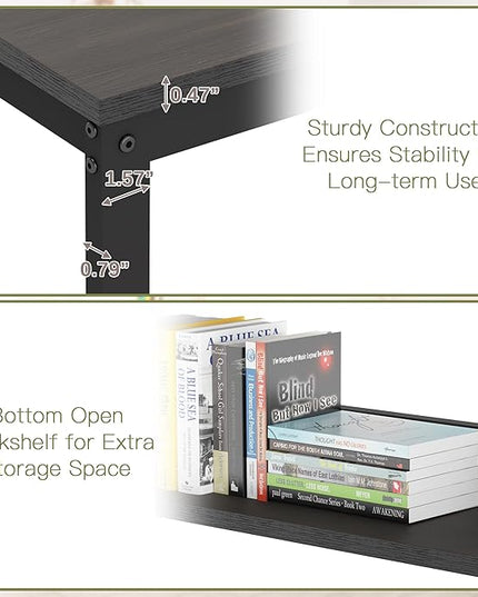 L Shaped Desk, Office Computer Corner Desk, 55 inch Home Gaming Desk Table, Writing Study Workstation with Storage Shelves for Home Office, Space-Saving, Industrial, Espresso - LeafyLoom