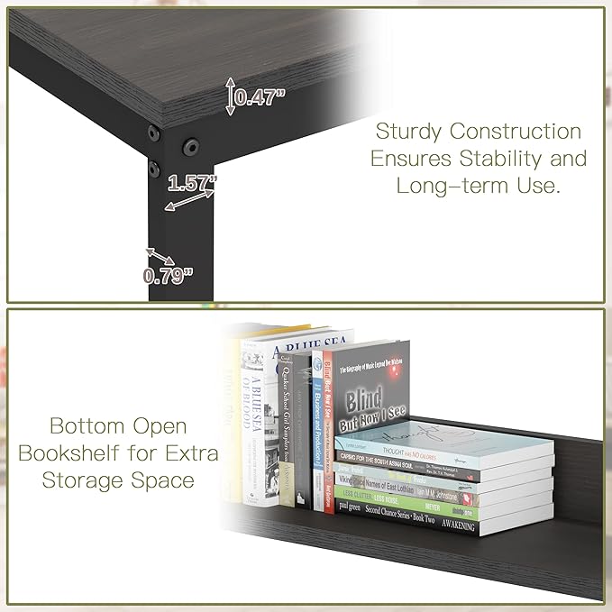 L Shaped Desk, Office Computer Corner Desk, 55 inch Home Gaming Desk Table, Writing Study Workstation with Storage Shelves for Home Office, Space-Saving, Industrial, Espresso - LeafyLoom