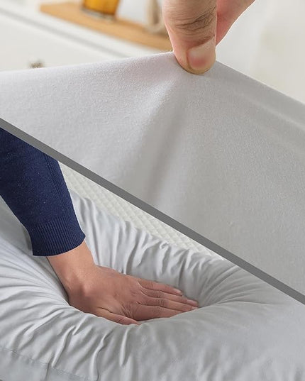 WhatsBedding Memory Foam Body Pillow with Breathable Zippered Cotton Cover, Full Body Pillow for Adults, Long Pillow for Sleeping, Firm Body Pillow Breathable Fluffy Supportive, 20x54in, Light Gray - LeafyLoom