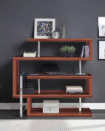 NicBex Kimberly-DW-00026-LWJ Home Office Desks, 55"x24"x54", Walnut - LeafyLoom