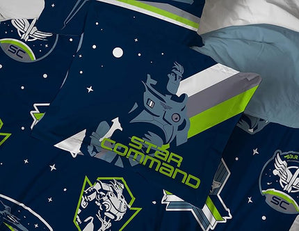 Jay Franco Disney Pixar Lightyear Space Command 5 Piece Twin Size Bed Set - includes Comforter & Sheet Set - Bedding Features Buzz - Super Soft Kids Fade Resistant Microfiber (Official Product) - LeafyLoom