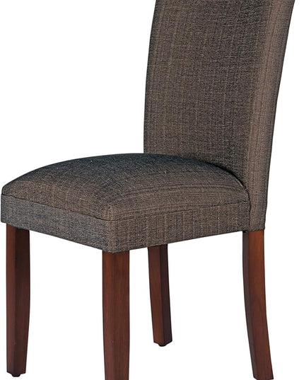 HomePop Parsons Classic Dining Chair, Single Pack,Textile, Crosshatch Brown - LeafyLoom