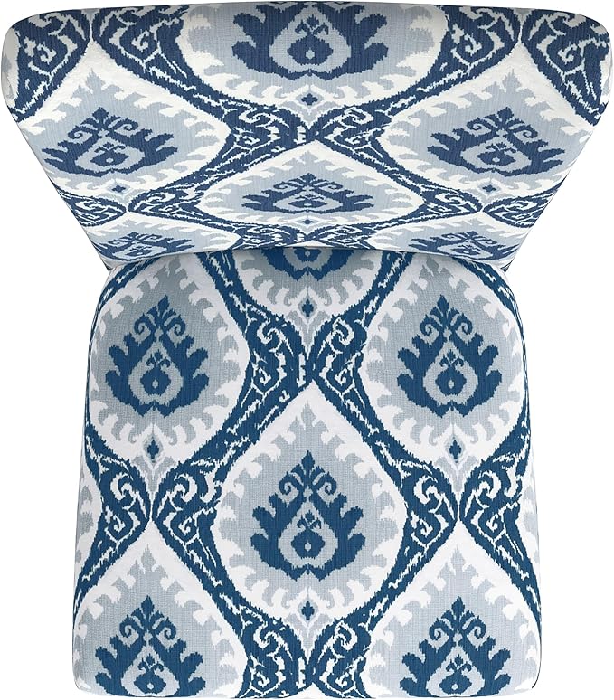 HomePop Classic Parsons Dining Chairs, Pack of 2, Blue Ikat Medallion Print - LeafyLoom