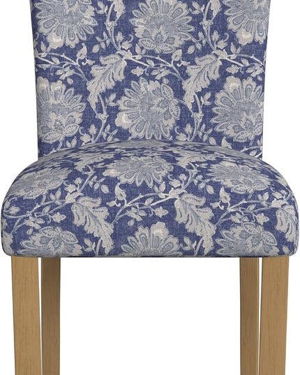 HomePop Classic Parsons Dining Chairs, Pack of 2, Blue Floral Print - LeafyLoom