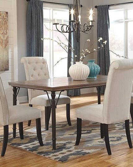 Signature Design by Ashley Tripton Classic Tufted Upholstered Armless Dining Chair, Set of 2, Beige - LeafyLoom