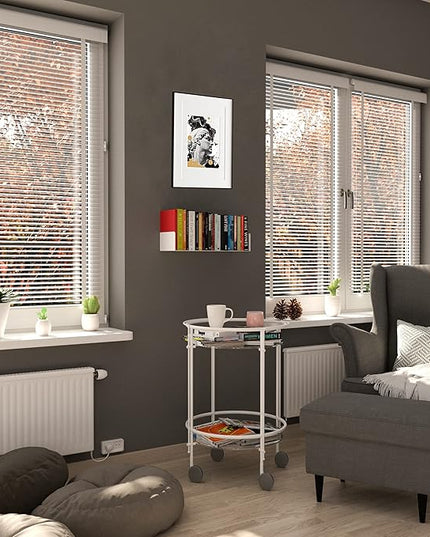 Wallniture Bali Sturdy Metal U Shape Bookshelf - Wall Mountable CD DVD Storage Multi-Purpose Display Rack in White - LeafyLoom