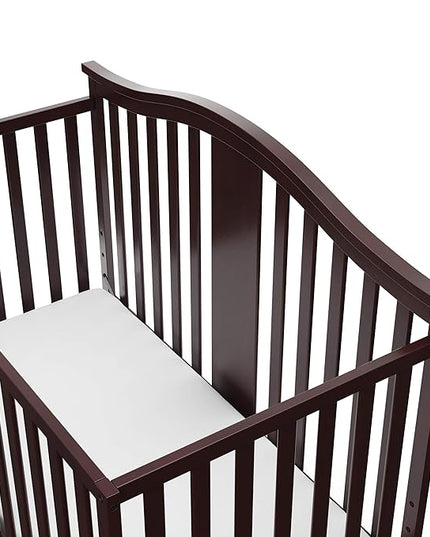 Graco Solano 4-in-1 Convertible Crib with Drawer (Espresso) – GREENGUARD Gold Certified, Crib with Drawer Combo, Includes Full-Size Nursery Storage Drawer, Converts to Toddler Bed and Full-Size Bed - LeafyLoom