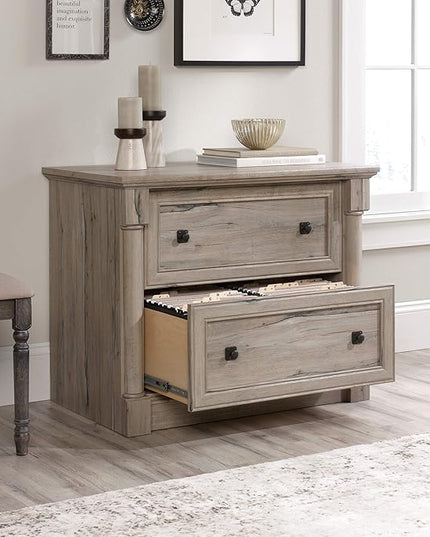 Sauder Palladia Lateral File, L: 36.81" x W: 22.01" x H: 29.61", Split Oak finish - LeafyLoom