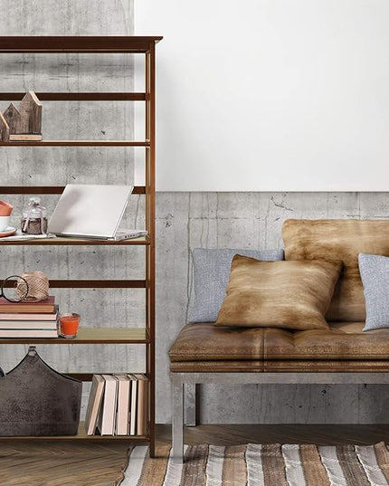 Casual Home Mission Style 5-Shelf Bookcase, Walnut - LeafyLoom