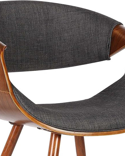 Armen Living Butterfly Dining Chair in Charcoal Fabric and Walnut Wood Finish 22D x 21W x 29H in - LeafyLoom