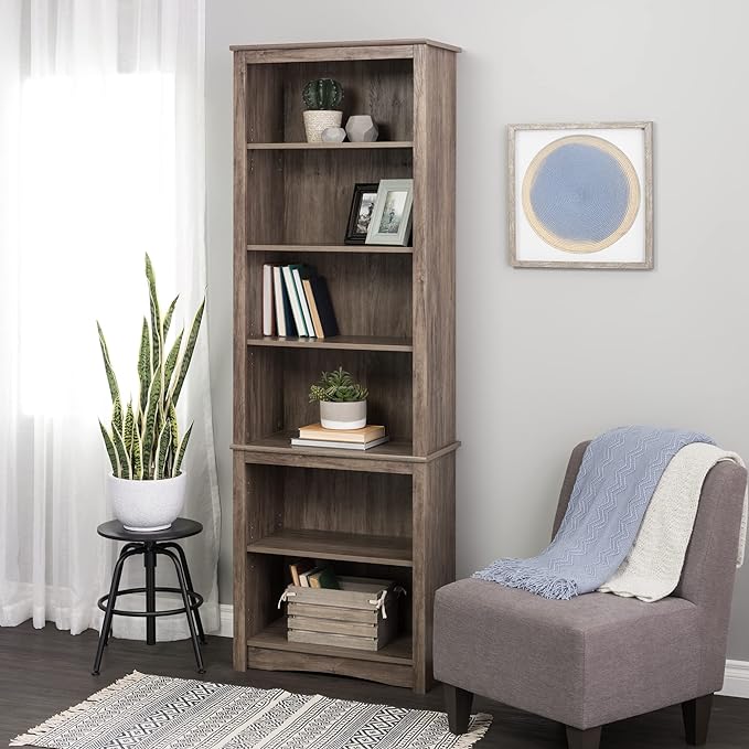 Prepac Prepac Home Office Tall 6-Shelf Bookcase - LeafyLoom