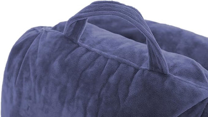 Husband Pillow XXL Cover Only Dark Blue, Cozy Microfiber Bed Rest Pillow Cover with Arms - Array of Colors - Generous Side and Back Pockets for Your Favorite Comfy Reading Pillow - LeafyLoom