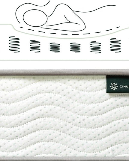 ZINUS 8 Inch Foam and Spring Mattress and Heavy Duty SmartBase Metal Mattress Foundation Set / Bed and Mattress Set / No Box Spring Needed / Mattress in a Box, Full - LeafyLoom