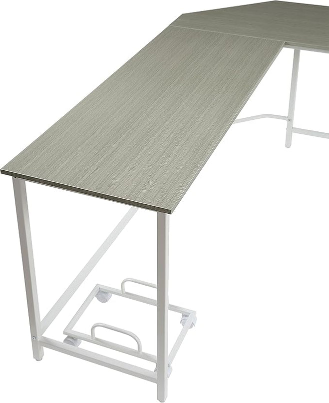 NicBex Kimberly-DW-00034-LWJ Home Office Desks, 66"x47"x30", Gray - LeafyLoom