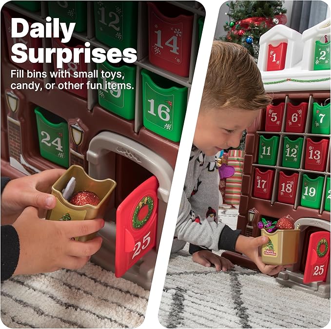 Step2 My First Advent Calendar, Kids Interactive Christmas Toy, 25 Large Refillable Bins, Hide Surprises for Holiday Excitement, for Toddlers 1+ Years Old - LeafyLoom