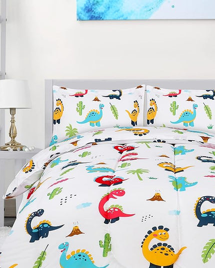 Utopia Bedding All Season Dinosaur Comforter Set with 2 Pillow Cases, 3 Piece Soft Brushed Microfiber Kids Bedding Set for Boys/Girls, Machine Washable (Twin) - LeafyLoom