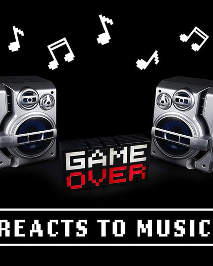 Game Over 8-Bit Pixel Light, Color Changing and Sound Reactive Mood Light, Retro Gaming Room Decor and Gift for Gamer - LeafyLoom