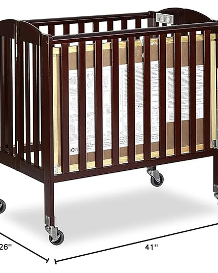 3-in-1 Folding Portable Crib, Espresso, Large - LeafyLoom