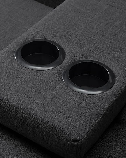 74.8" Living Room Furniture Sets Modern Tufted Loveseat Sofa Convertible Folding Futon Sleeper Couchbed with Cup Holder/Removable Armrests/Adjusting Backrest for Apartment,Office,Dark Grey Sofá - LeafyLoom