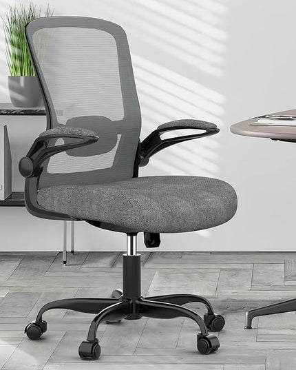 Office Chair, Ergonomic Desk Chair with Adjustable Lumbar Support, High Back Mesh Computer Chair with Flip-up Armrests-BIFMA Passed Task Chairs, Executive Chair for Home Office - LeafyLoom