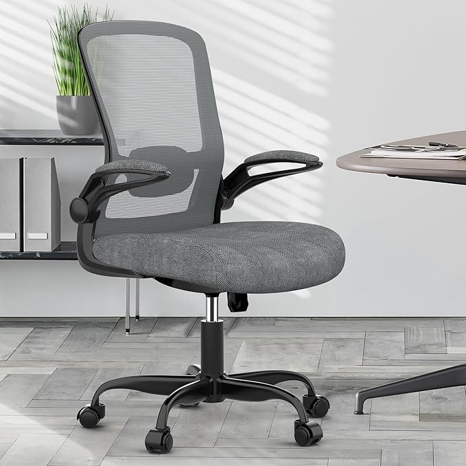 Office Chair, Ergonomic Desk Chair with Adjustable Lumbar Support, High Back Mesh Computer Chair with Flip-up Armrests-BIFMA Passed Task Chairs, Executive Chair for Home Office - LeafyLoom
