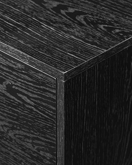 Walker Edison Nora Modern Minimal Open-Shelf Stand for TVs up to 80 Inches, 70 Inch, Black - LeafyLoom