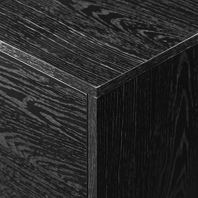 Walker Edison Nora Modern Minimal Open-Shelf Stand for TVs up to 80 Inches, 70 Inch, Black - LeafyLoom