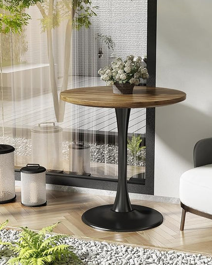 Wood Round Table Modern Dining Table Tulip Round Kitchen Table Wooden Mid Century Coffee Table for Living Room 31.5 inch - LeafyLoom