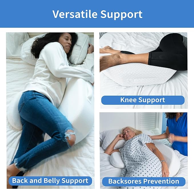 Bedsore Positioning Pillow for Bedsore Prevention and Faster Recovery - Heat Regulating Bedsore Cushion for Butt Lifting and Easy Positioning - New Anti-Slip Design with Non-Skid Removable Cover - LeafyLoom