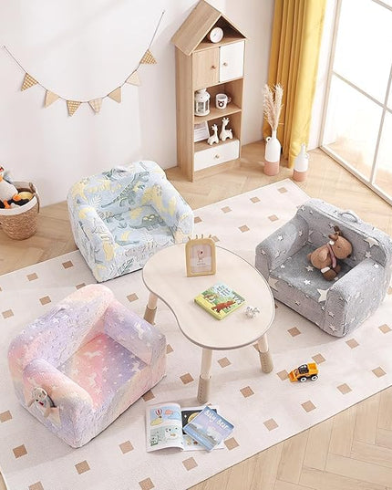 Tiita Kids Foam Chair, Star - Children Sofa with Armrest, Lightweight, Portable, Removable Cover, Side Pockets, Special Design for Girl or Boy - LeafyLoom