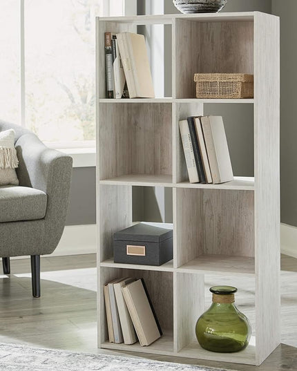 Signature Design by Ashley Paxberry Coastal 8 Cube Storage Organizer or Bookcase, Whitewash - LeafyLoom