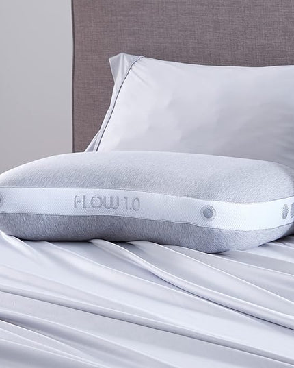 Bedgear Flow Cuddle Curve Pillow - Size 1.0 - Breathable Side Sleeper Pillow - Soft Bed Pillow - Hypoallergenic and Removable Cover - 20" W x 26" L x 5.25" H - LeafyLoom