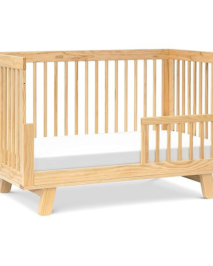 babyletto Hudson 3-in-1 Convertible Crib with Toddler Bed Conversion Kit in Natural, Greenguard Gold Certified - LeafyLoom