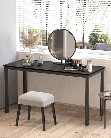 Teraves Computer Desk/Dining Table Office Desk Sturdy Writing Workstation for Home Office(39.37“, Black) - LeafyLoom
