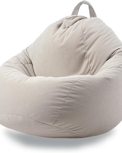 Stuffed Animal Storage Bean Bag Chair Cover (No Filler) Washable Ultra Soft Corduroy Bean Bag Cover for Organizing Plush Toys, Bean Bag for Adults - LeafyLoom