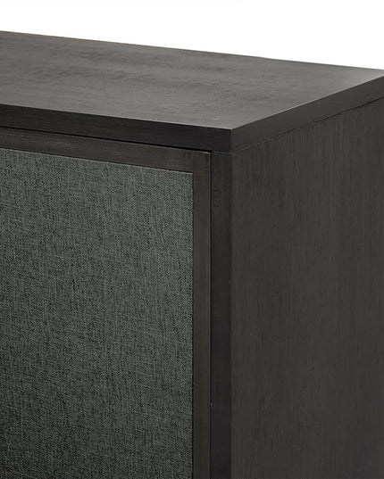 Merax Sideboard Buffet Cabinet with Storage, 4 Linen Door Cupboard w/Adjustable Shelves, Wood Console Table for Entrance, Study or Living Room, Black - LeafyLoom