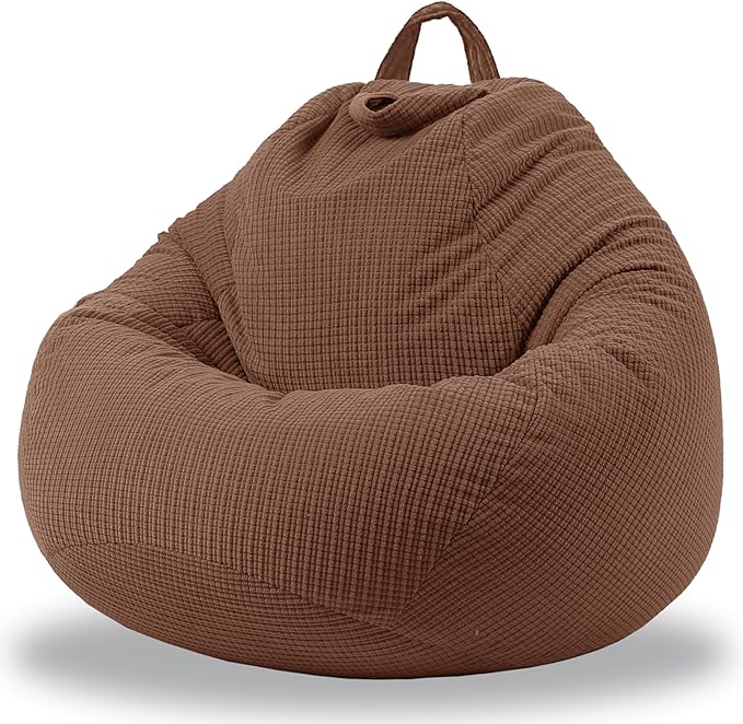 Stuffed Animal Storage Bean Bag Chair Cover (No Filler) Washable Ultra Soft Corduroy Bean Bag Cover for Organizing Plush Toys, Bean Bag for Adults - LeafyLoom