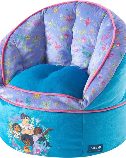 Idea Nuova Disney Encanto Madrigal Family Blue Round Bean Bag Chair for Kids, Ages 3+, Large - LeafyLoom