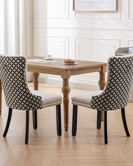 NicBex Haerin-SD-00090-LWJ Dining Chairs, 25.5"x19.7"x37.4", Beige - LeafyLoom