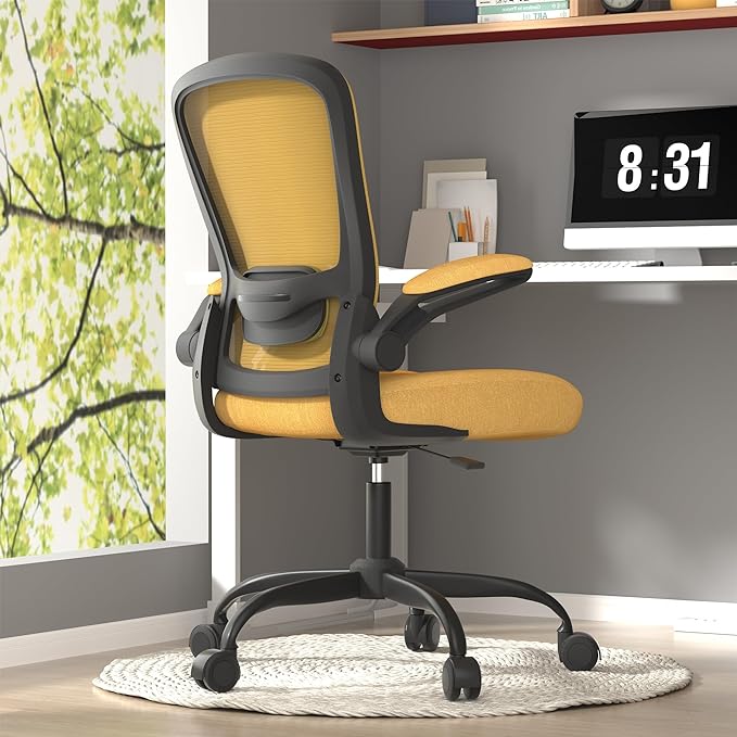 Office Chair, Ergonomic Desk Chair with Adjustable Lumbar Support, High Back Mesh Computer Chair with Flip-up Armrests-BIFMA Passed Task Chairs, Executive Chair for Home Office - LeafyLoom