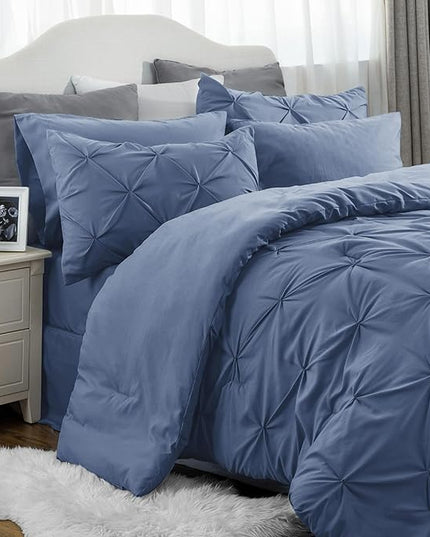 Bedsure Twin XL Comforter Set - Extra Long 5 Pieces Dorm Bedding Sets, Twin XL Bed in a Bag with Comforter, Sheets, Pillowcase & Sham - LeafyLoom