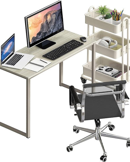 SHW Home Office 32-Inch Computer Desk, Maple - LeafyLoom