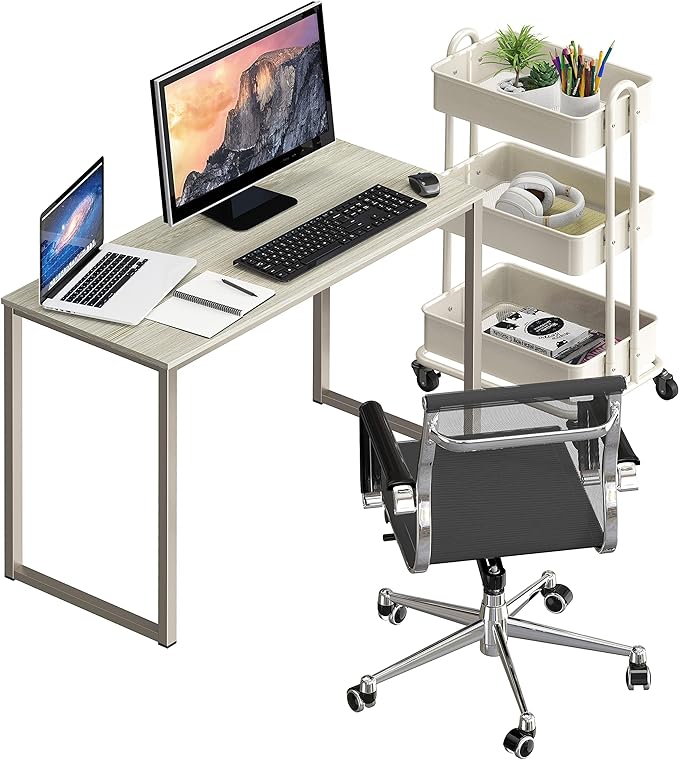 SHW Home Office 32-Inch Computer Desk, Maple - LeafyLoom