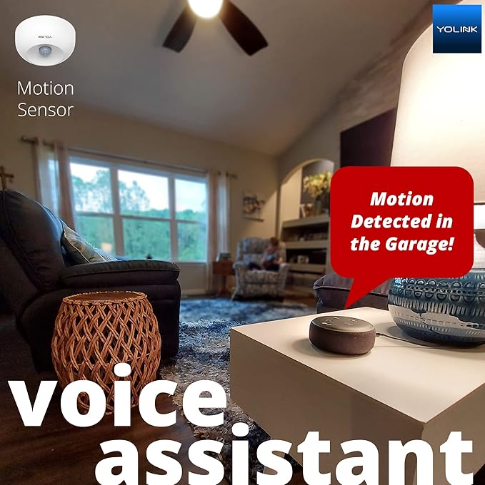 YoLink LoRa 1/4 Mile Wireless Range Smart Motion Detector, Indoor Motion Sensor, Motion Detector, Alexa, IFTTT, YoLink Hub Required YoLink