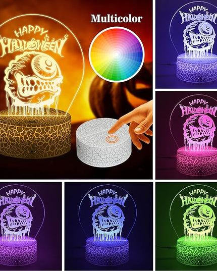 Halloween Decorations Limited Edition Scary Eyeball Decoration Indoor, Desk Visual 3D Lamp Night Light with Remote, Multiple Colour & Flashing Modes and Brightness Adjusted - LeafyLoom