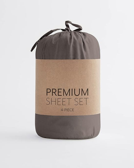 Linen Market Bed Sheets for Queen Size Bed (Chocolate) - Sleep Better Than Ever with These Soft and Cooling Queen Sheets - Deep Pocket Fits 16" Thick Beds - 4 Piece Queen Sheet Set - LeafyLoom