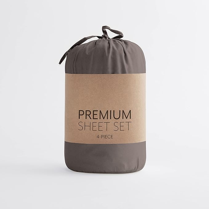 Linen Market Bed Sheets for Queen Size Bed (Chocolate) - Sleep Better Than Ever with These Soft and Cooling Queen Sheets - Deep Pocket Fits 16" Thick Beds - 4 Piece Queen Sheet Set - LeafyLoom